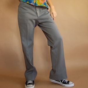 70s Vintage Haggar Double-Knit Houndstooth Bootcut Trousers